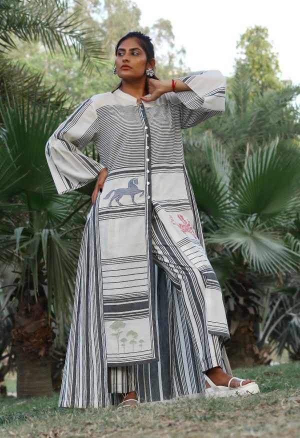 grey ethnic wear